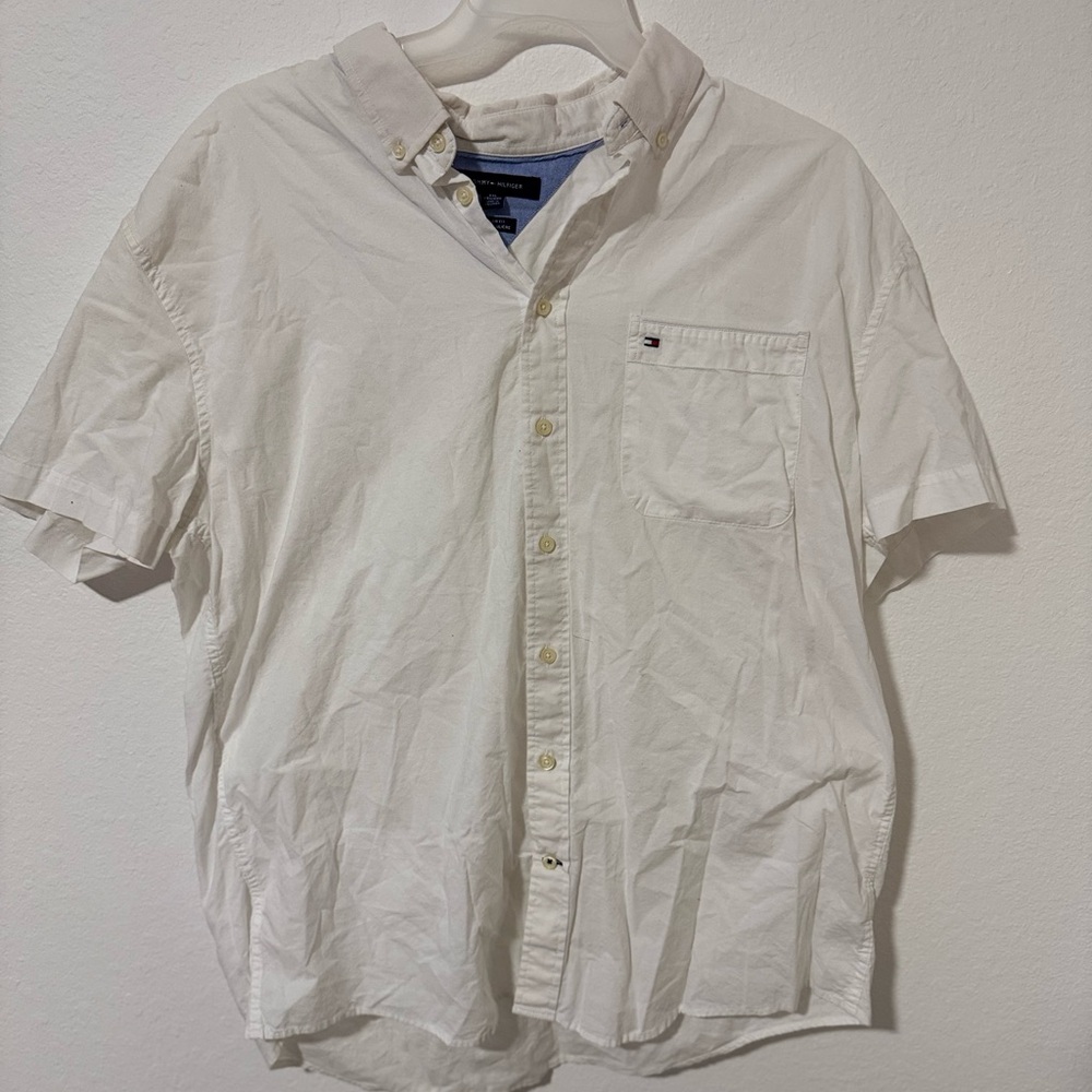 Tommy Hilfiger Cream Casual Button-Down Shirt